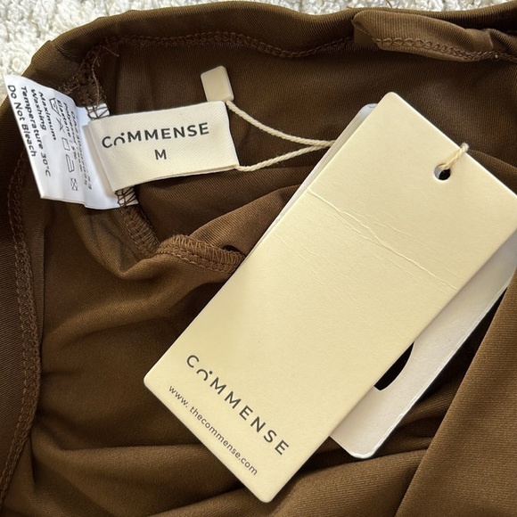 Commense Womens Stretchy Fitted Halter Tube Top Brown Strapless Bodysuit - Picture 5 of 6